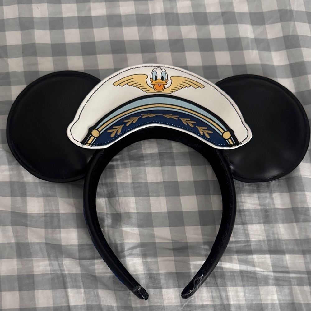 Disney Donald Duck Sailor Hat Headband with Black Ears